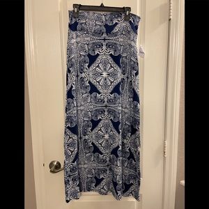 Blue & White Maxi Skirt NWT